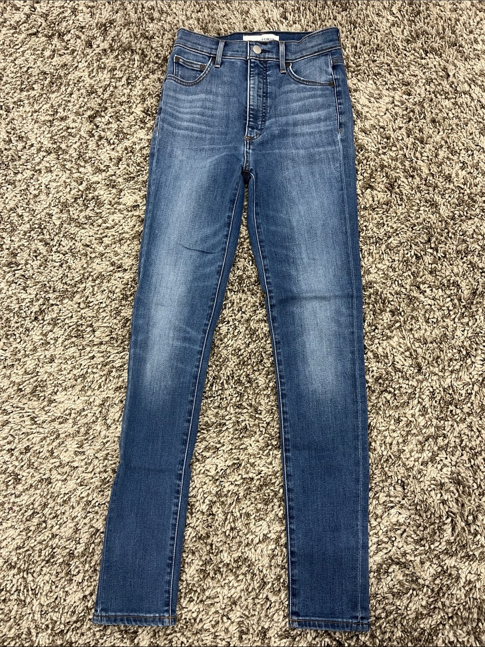 Denim Forum Women's Mid Blue High-Rise Skinny Jeans